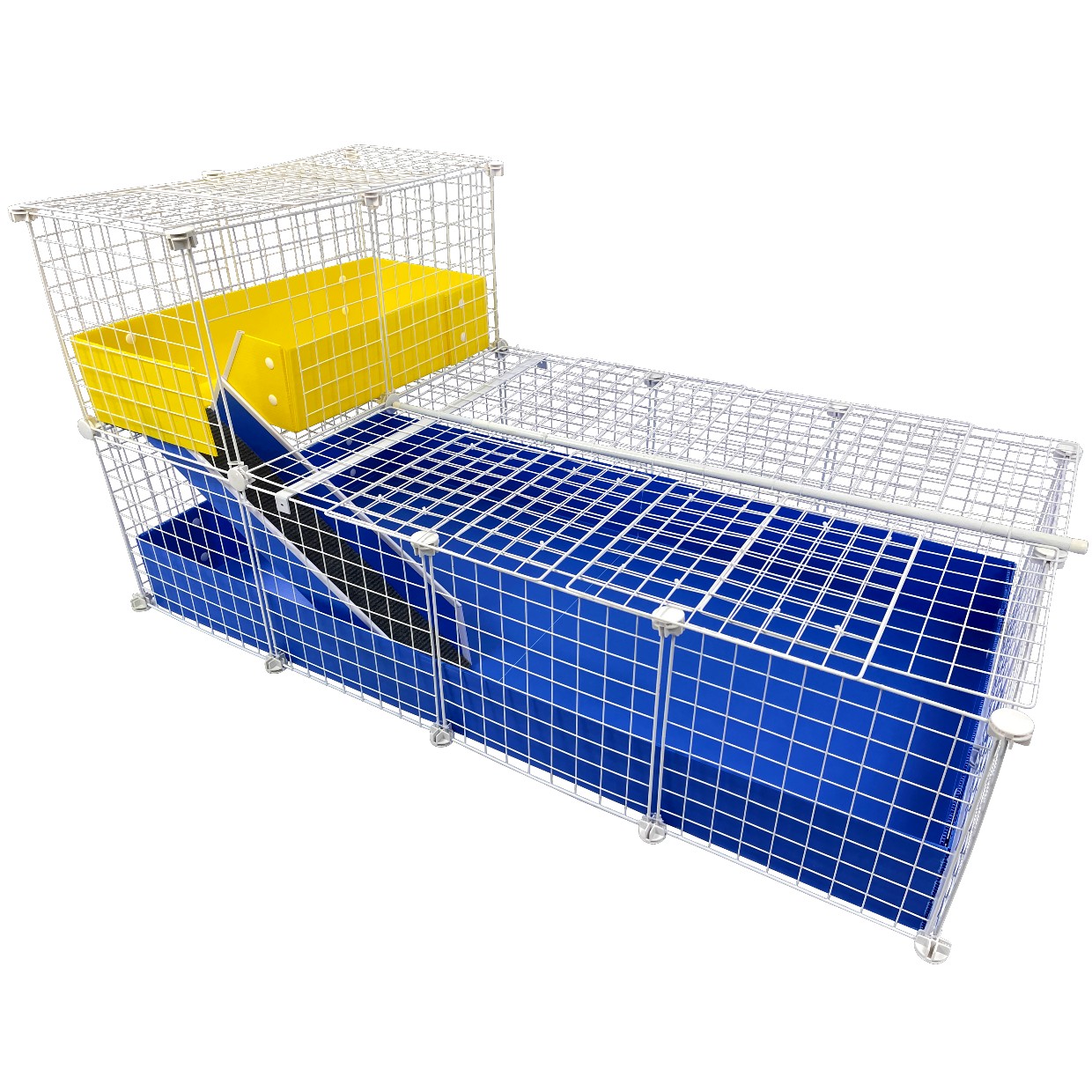 Large 2x4 Grids with 2x1 Loft Covered C&C Guinea Pig Cage - Deluxe Two ...