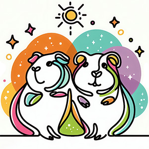 illustration art of two guinea pigs