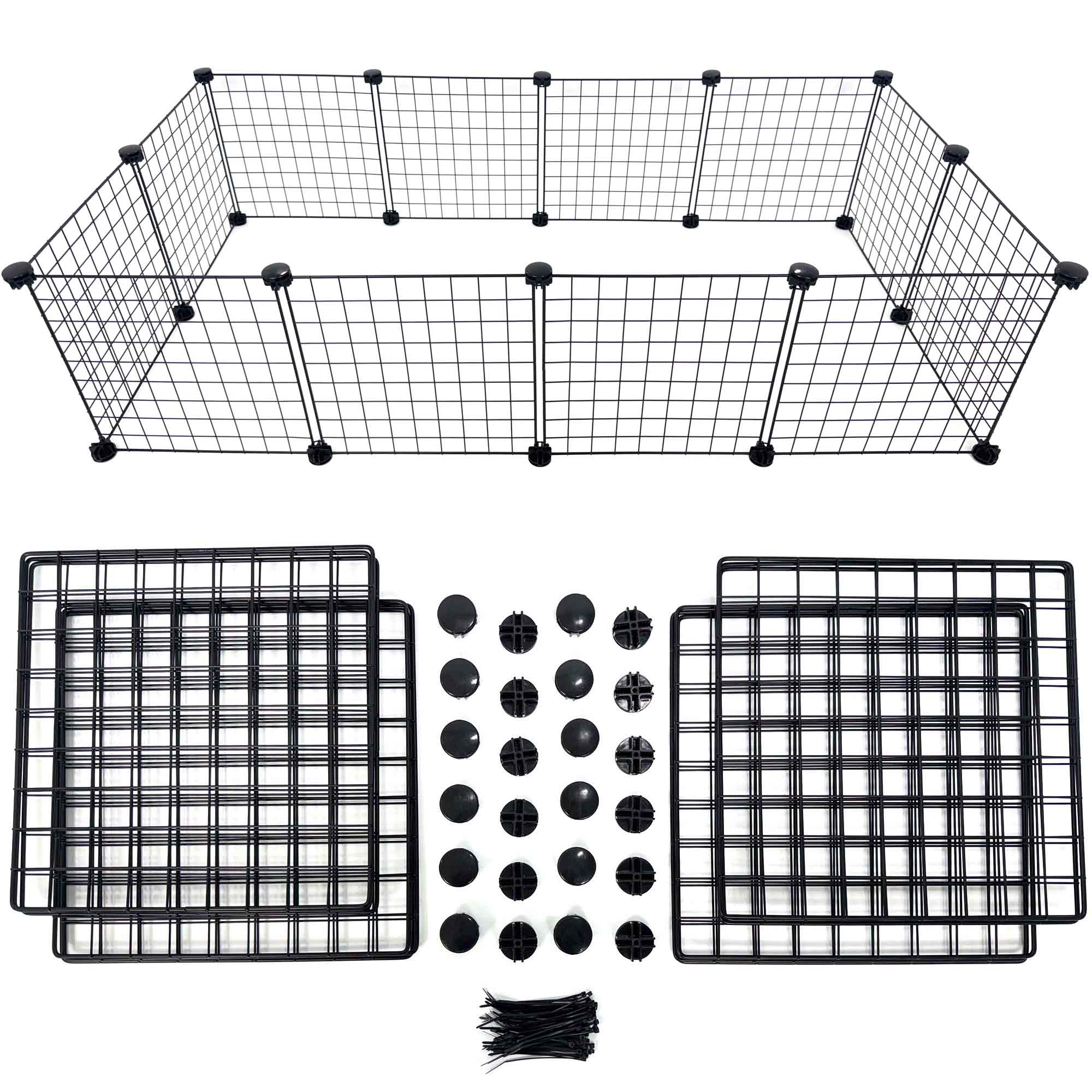 C&C Grids and Connectors and Cable ties in a Grid Set Pack for a Large Cage 2x4 grids