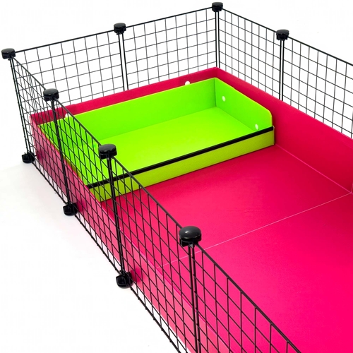 Cavy Cafe Litter Area for C&C Guinea Pig Cages by Cagetopia shown in Lime in a Raspberry base