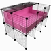 2x3 Small C&C Covered Cage half open, folded back on a Stand shown in pink with a high back wall