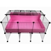 2x3 Small C&C Covered Cage half open, folded back on a Stand shown in pink with a high back wall