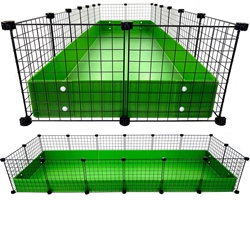 Jumbo 2x6 grids C&C Guinea Pig Cage by Cagetopia in Green Coroplast