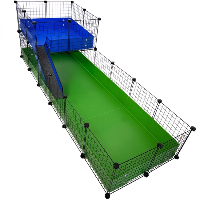 Jumbo 2x6 Grid with Wide 2x2 Loft Guinea Pig Cage by Cagetopia