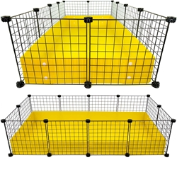 Large 2x4 grids C&C Guinea Pig Cage by Cagetopia in Lemon Yellow Coroplast