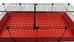 Cagetopia Large, 2x4 Grid C&C Cage, Covered, closed - in Red Coro and Black Grids