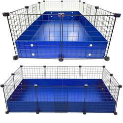 Medium 2x3.5 grids C&C Guinea Pig Cage by Cagetopia shown in Blueberry Coroplast