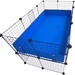 Medium C&C Cage shown on a cage stand in Blueberry Blue by Cagetopia