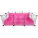 Small 2x3 grids C&C Guinea Pig Cage by Cagetopia in pink with a 12" high back wall