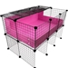 Small 2x3 grids C&C Guinea Pig Cage with FlipFold cover on a stand for guinea pigs