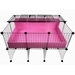 Small 2x3 grids C&C Guinea Pig Cage with FlipFold cover flipped back on a stand for guinea pigs in pink