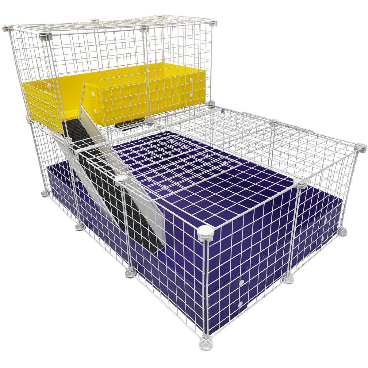 Small Lofted 2x3 Grid Covered C C Guinea Pig Cage Deluxe Two Level C C Cages Covered Cagetopia