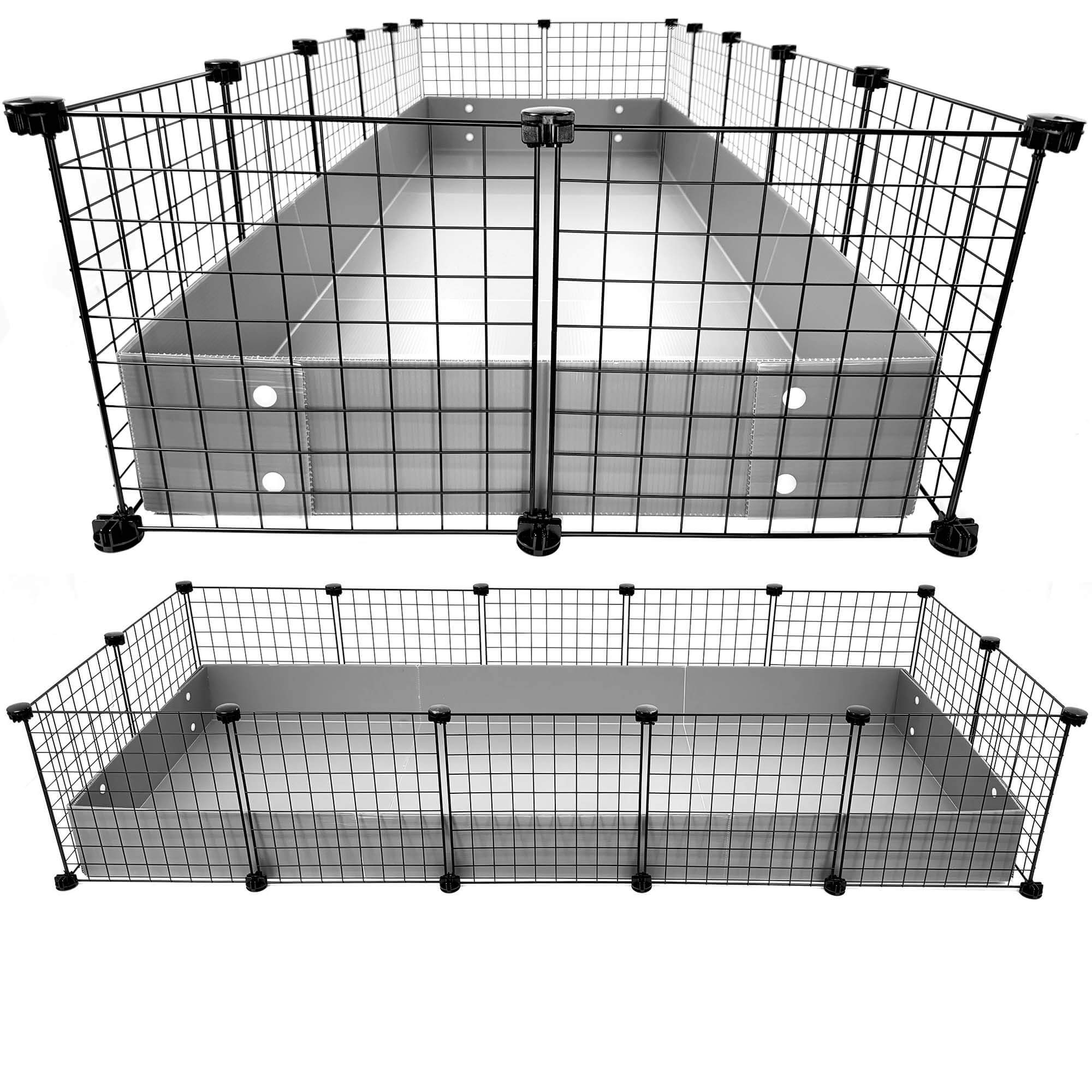 XL 2x5 C&C Guinea Pig Cage by Cagetopia in Silver Coroplast