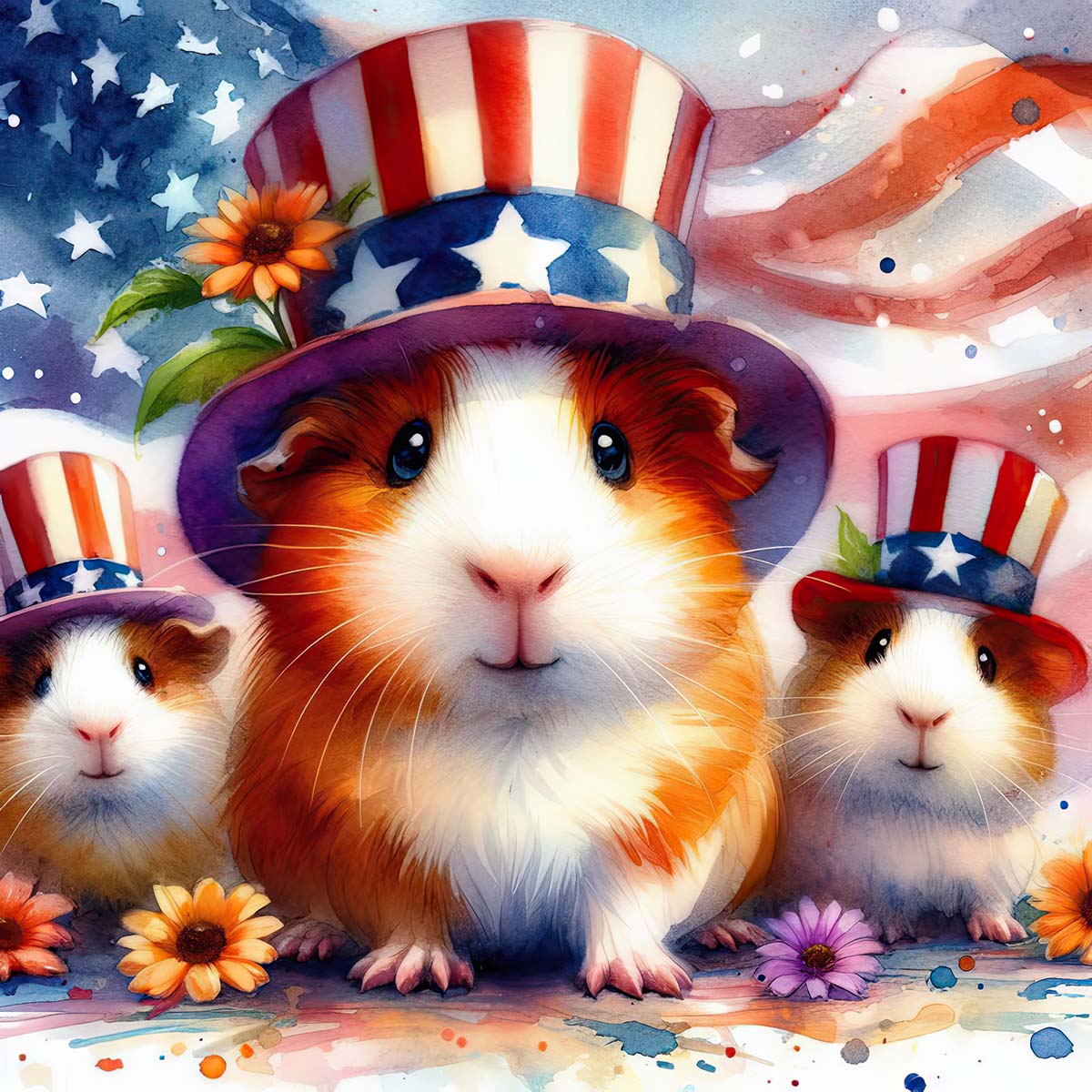 Guinea pig Illustration from CavyArt - INDEPENDENCE DAY WHEEKEND